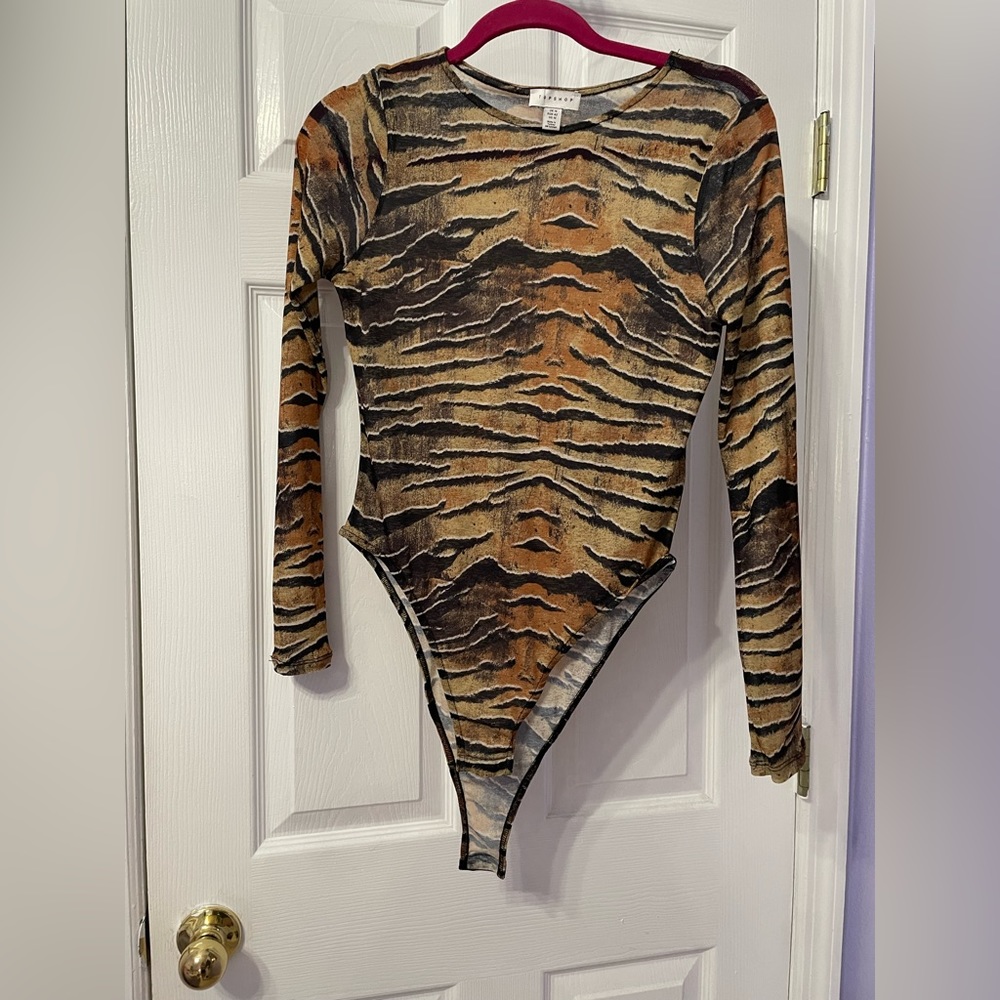 Topshop Mesh Tiger Bodysuit
